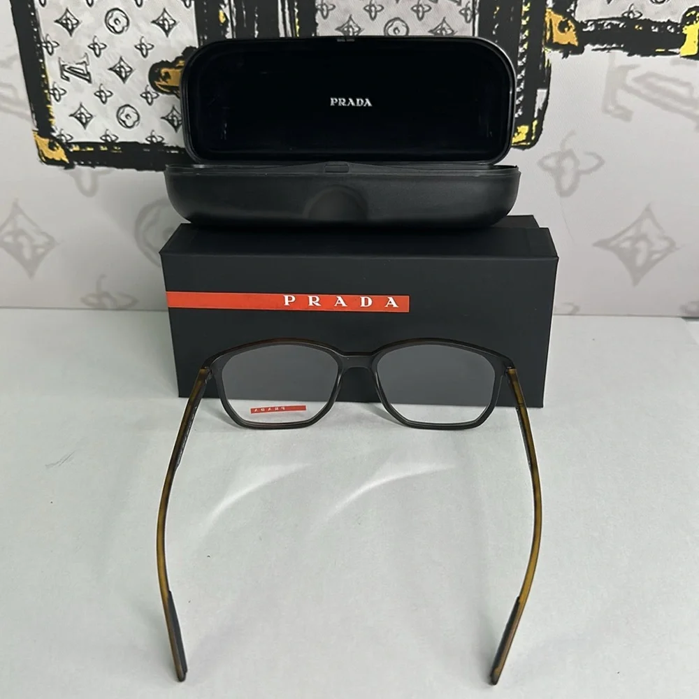 💯 Authentic-Prada Linea Rossa Demo Geometric Men's Eyeglasses PS 03MV 5641O1 53. - Picture 6 of 11